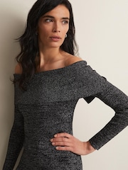 Phase Eight Heidi Knitted Bardot Black Dress - Image 5 of 6