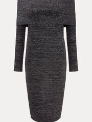 Phase Eight Heidi Knitted Bardot Black Dress - Image 6 of 6