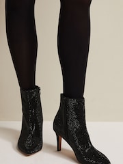 Phase Eight Black Sparkly Boots - Image 6 of 7