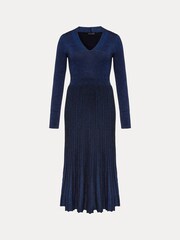 Phase Eight Blue Jessamin Shimmer Knitted Midi Dress - Image 5 of 5