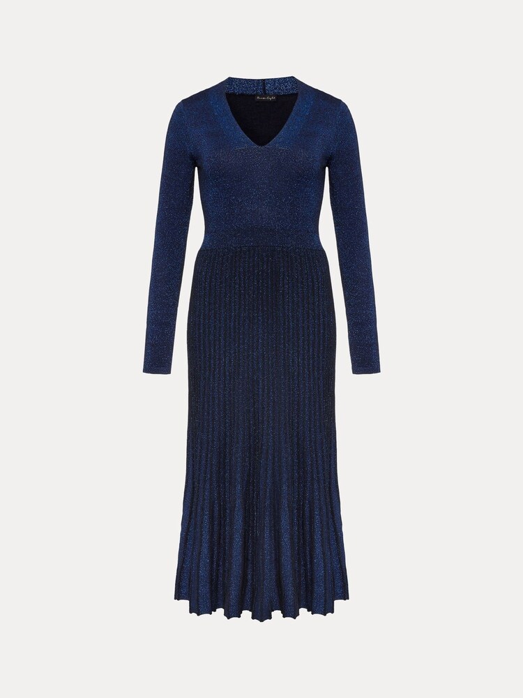 Phase Eight Blue Jessamin Shimmer Knitted Midi Dress - Image 5 of 5