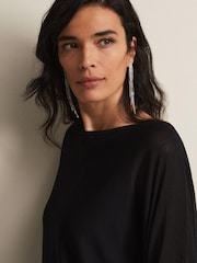 Phase Eight Multi Becca Sequin Batwing Black Mini Dress - Image 5 of 6