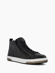 Dune London Black Suiter Zip Detail Hi Top Trainers - Image 4 of 6