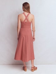 Boden Midikleid mit überkreuztem Rücken und Broderie - Bild 3 von 5