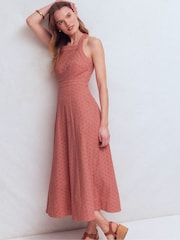 Boden Midikleid mit überkreuztem Rücken und Broderie - Bild 4 von 5