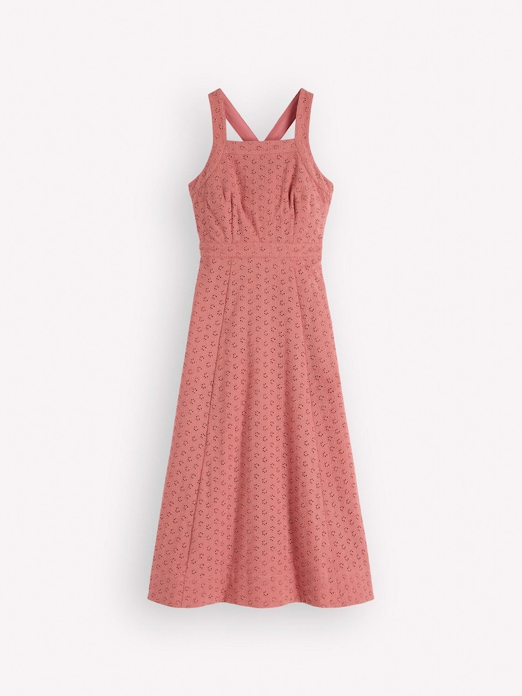 Boden Midikleid mit überkreuztem Rücken und Broderie - Bild 5 von 5