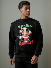 Navy Blue Simpsons Homer Christmas Sweatshirt - Image 1 of 8