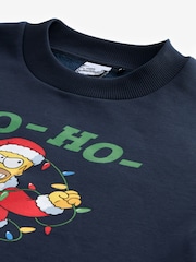 Navy Blue Simpsons Homer Christmas Sweatshirt - Image 6 of 8