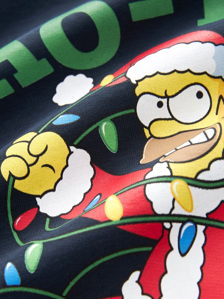 Navy Blue Simpsons Homer Christmas Sweatshirt - Image 7 of 8