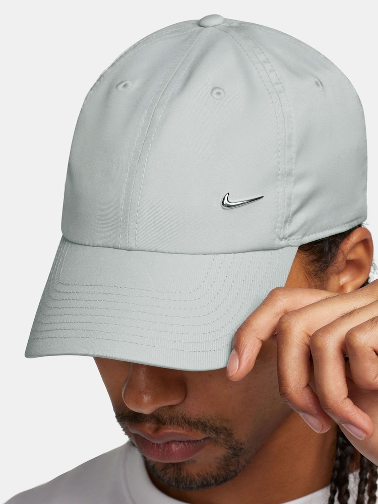 Nike Grey Dri-FIT Club Unstructured Metal Swoosh Cap - Image 3 of 6