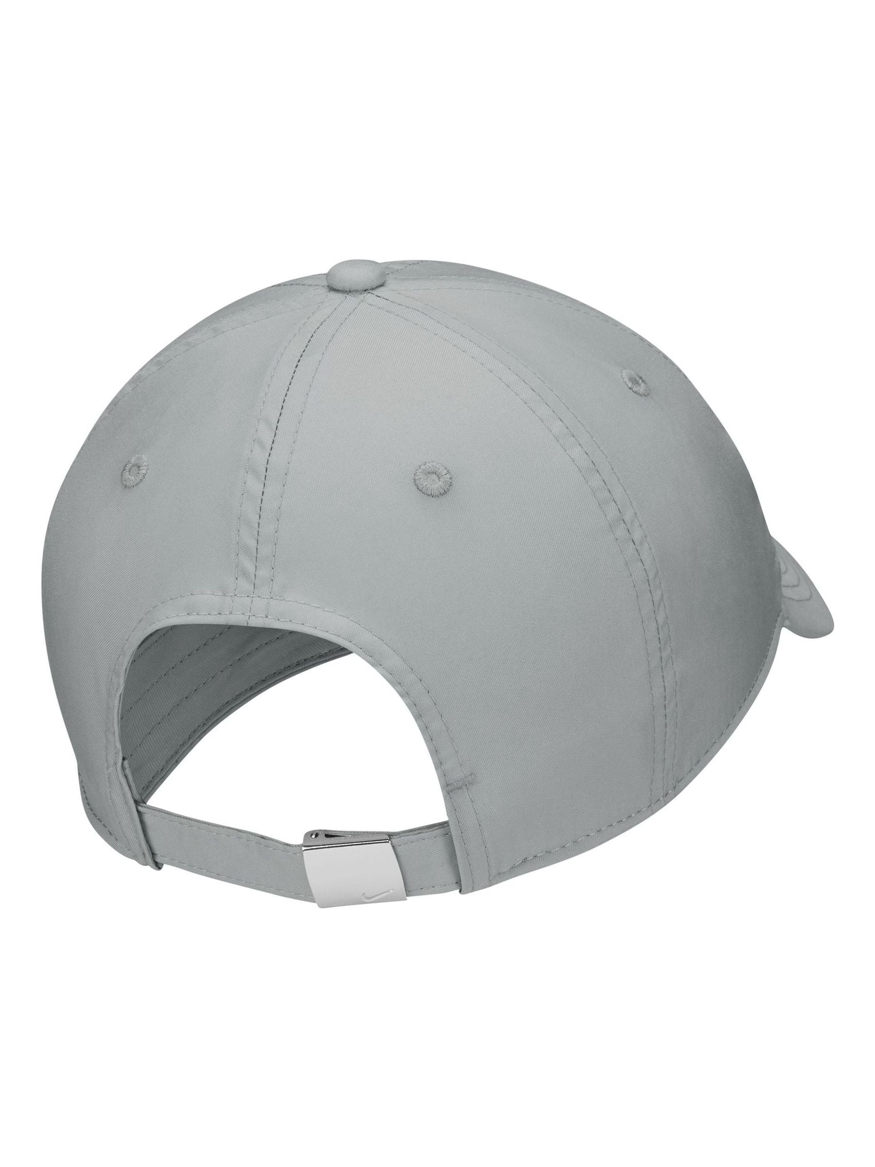 nike metal swoosh cap grey