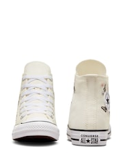 Converse White Chuck Taylor Butterfly Embroidered Youth Trainers - Image 8 of 10