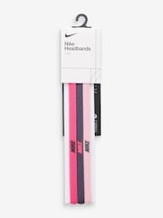 Nike Pink Elastic 2.0 Headbands 3 Pack - Image 2 of 4