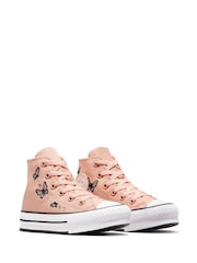 Converse Pink Chuck Taylor All Star EVA Lift Junior Trainers - Image 4 of 9