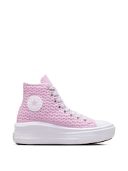 Converse Pink Chuck Taylor Crochet Move Youth Trainers - Image 1 of 8