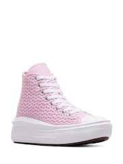 Converse Pink Chuck Taylor Crochet Move Youth Trainers - Image 3 of 8