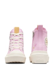 Converse Pink Chuck Taylor Lugged Lift Flower Embroidered Youth Trainers - Image 6 of 11