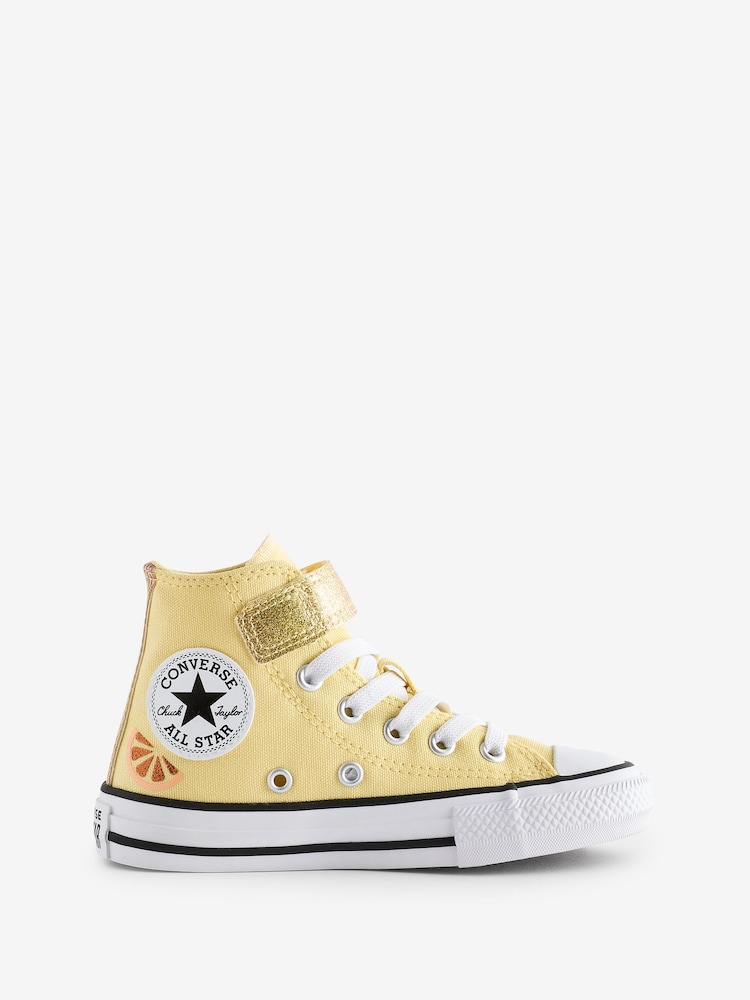 Converse Yellow Chuck Taylor Easy On Lemon 1V Junior Trainers - Image 1 of 9