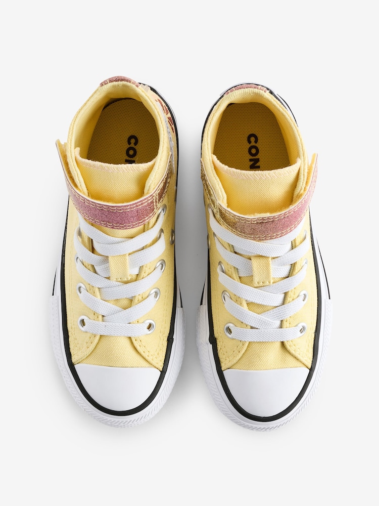 Converse Yellow Chuck Taylor Easy On Lemon 1V Junior Trainers - Image 5 of 9