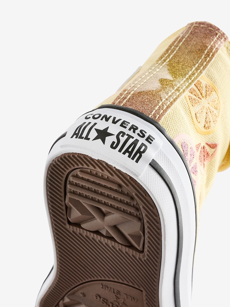 Converse Yellow Chuck Taylor Easy On Lemon 1V Junior Trainers - Image 7 of 9