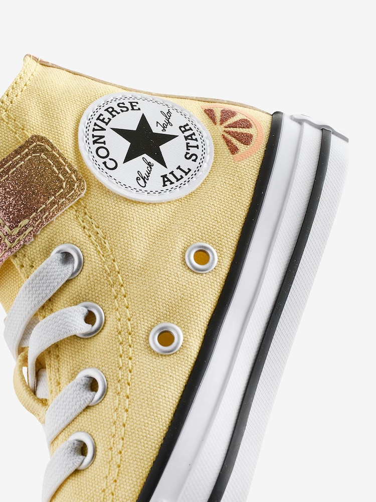 Converse Yellow Chuck Taylor Easy On Lemon 1V Junior Trainers - Image 8 of 9