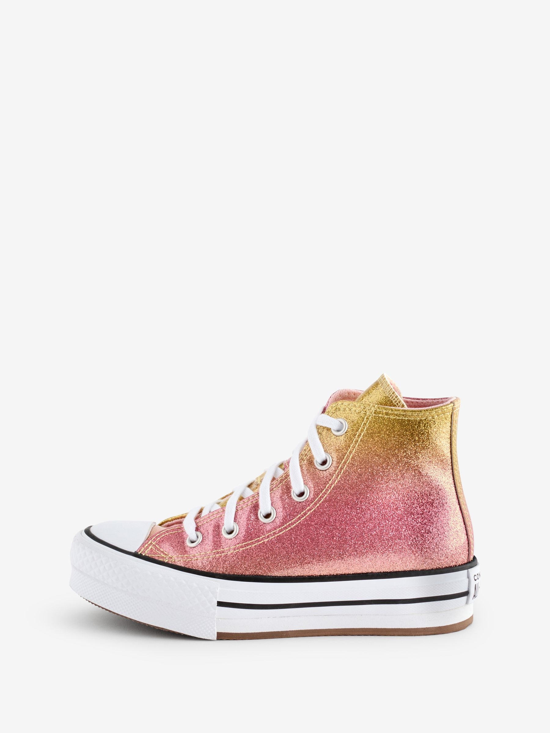 Pink glitter high top converse top