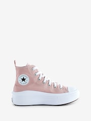 Converse Pink/White Chuck Taylor Junior Move Trainers - Image 1 of 7