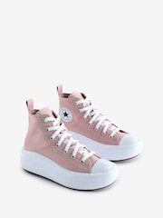 Converse Pink/White Chuck Taylor Junior Move Trainers - Image 2 of 7