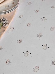 White Christmas Snowman Wipe Clean Table Cloth - Image 2 of 3