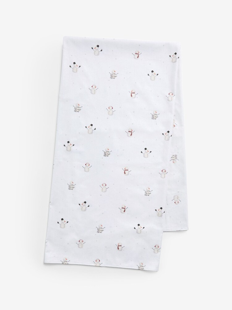 White Christmas Snowman Wipe Clean Table Cloth - Image 3 of 3