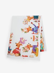 Natural Christmas Santa Border 100% Cotton Table Cloth - Image 4 of 4