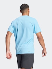 adidas Light Blue Train Essentials Training T-Shirt - Image 1 of 8