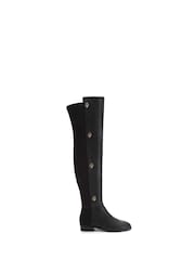 Kurt Geiger London Shoreditch Over the Knee Flat Black Boots - Image 2 of 4