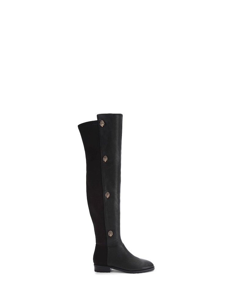 Kurt Geiger London Shoreditch Over the Knee Flat Black Boots - Image 2 of 4
