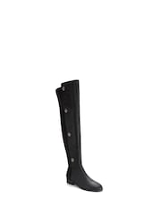 Kurt Geiger London Shoreditch Over the Knee Flat Black Boots - Image 3 of 4