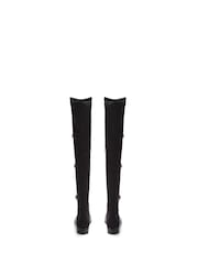 Kurt Geiger London Shoreditch Over the Knee Flat Black Boots - Image 4 of 4