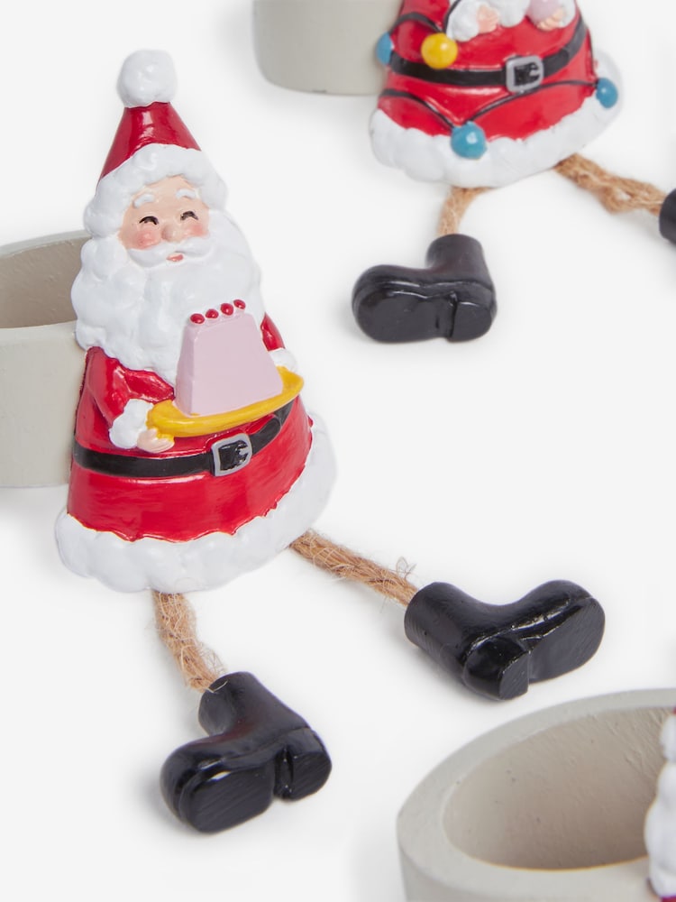 Set of 4 Red Fun Christmas Santa Napkin Rings - Image 5 of 5