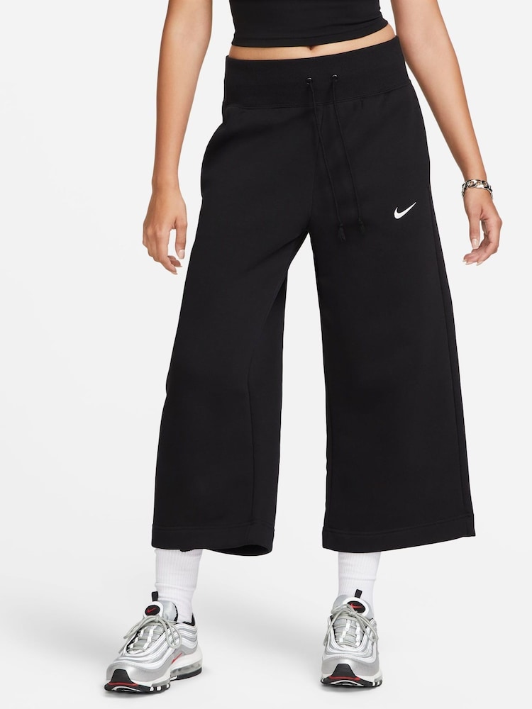 Nike Black Sportswear Phoenix Fleece High-Waisted Cropped Sweatpants - Image 1 of 7
