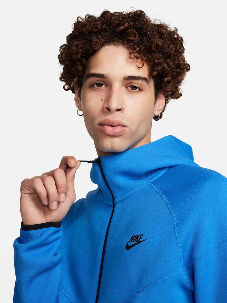 Niebieski/czarny - Bluza z kapturem Nike Tech zapinana na zamek - Image 5 of 11