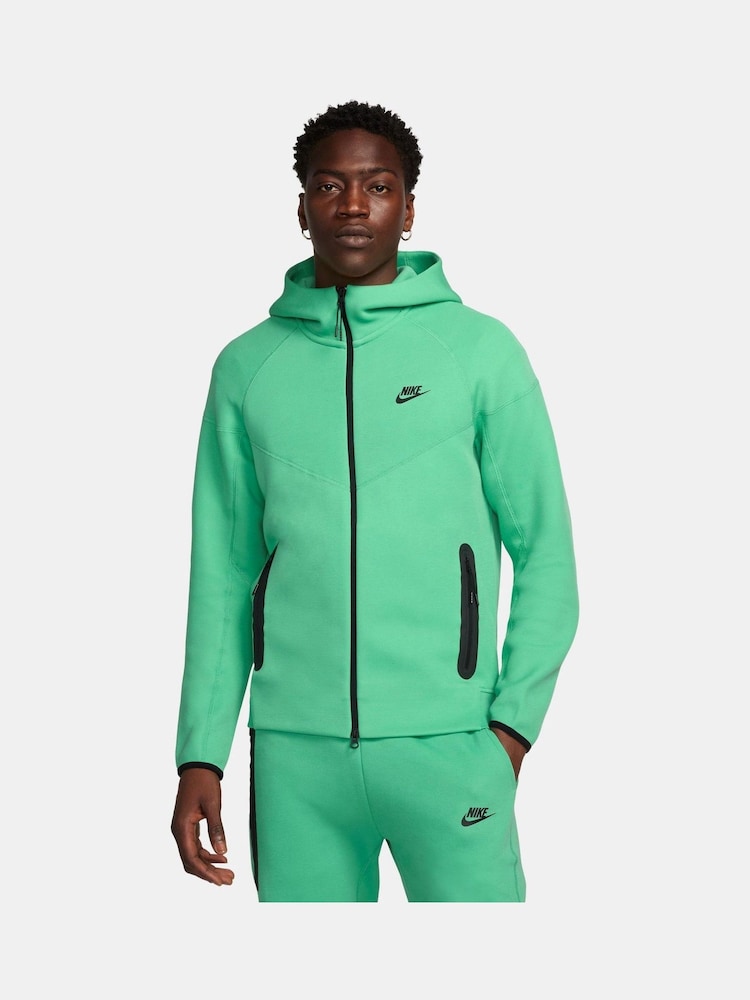 Nike Light Green Tech Fleece Zip-Up Hoodie - Image 1 of 11