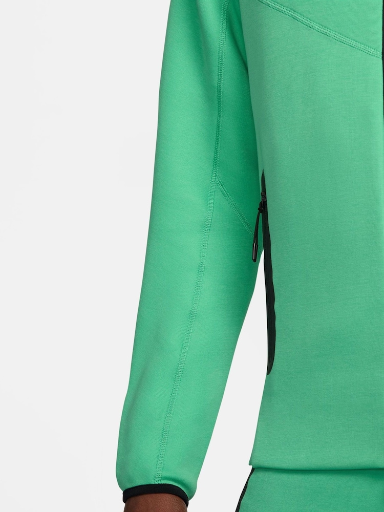 Nike Light Green Tech Fleece Zip-Up Hoodie - Image 8 of 11
