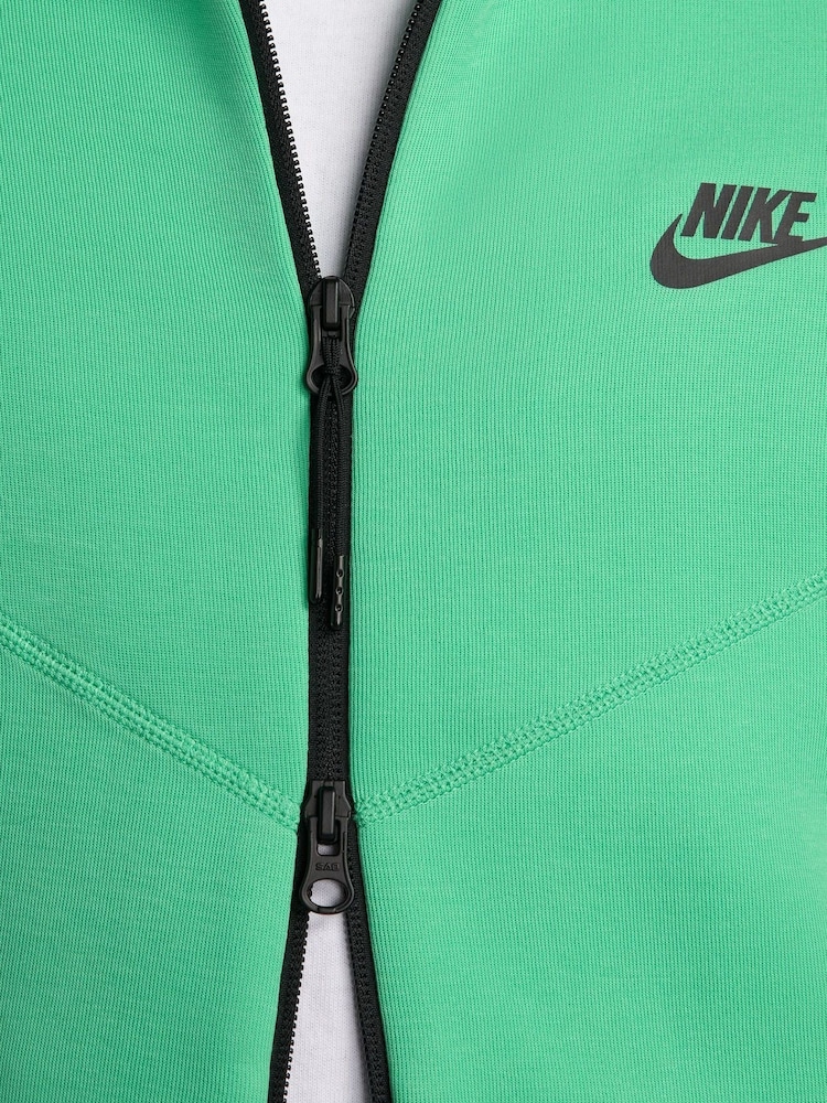 Nike Light Green Tech Fleece Zip-Up Hoodie - Image 9 of 11