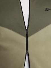 Nike Dark Green Tech Fleece Zip-Up Hoodie - Image 15 of 16