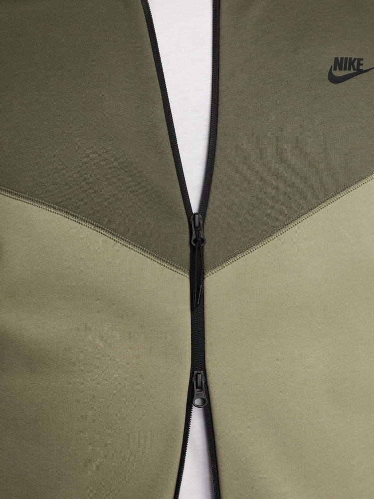 Nike Dark Green Tech Fleece Zip-Up Hoodie - Image 15 of 16