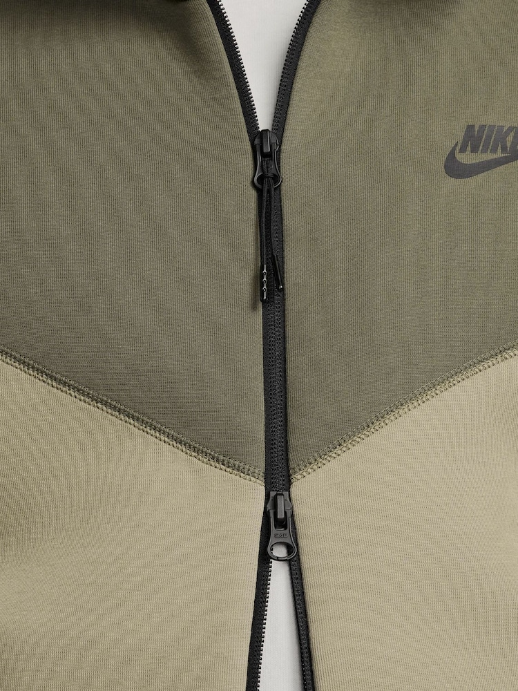 Nike Dark Green Tech Fleece Zip-Up Hoodie - Image 6 of 16