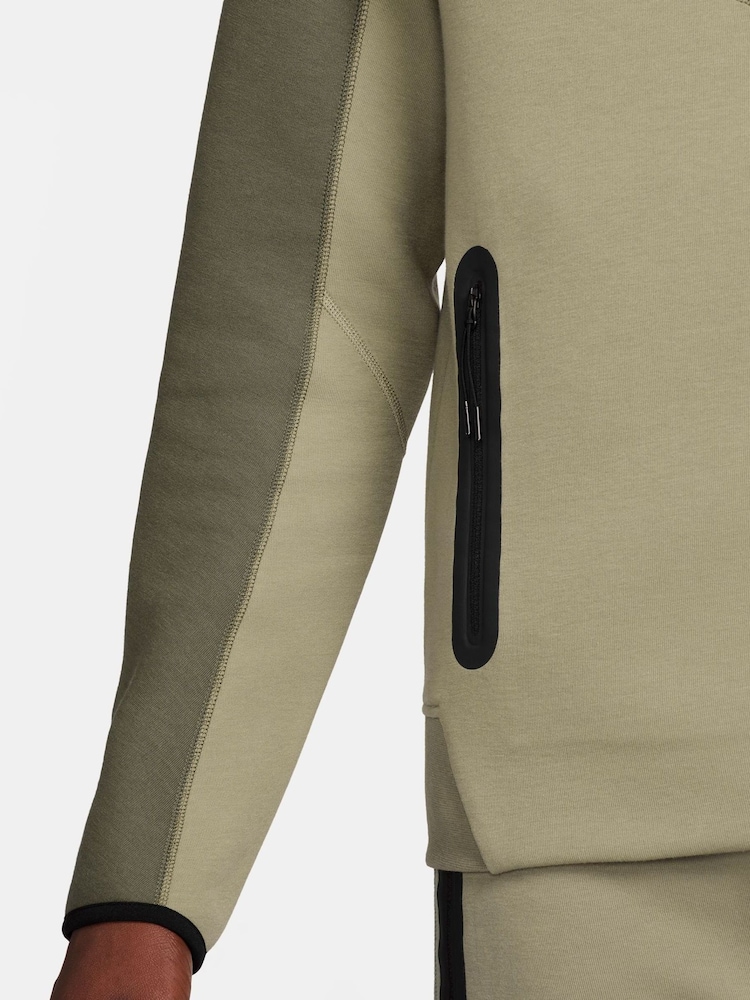 Nike Dark Green Tech Fleece Zip-Up Hoodie - Image 7 of 16
