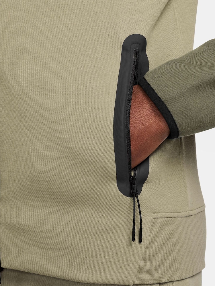 Nike Dark Green Tech Fleece Zip-Up Hoodie - Image 8 of 16