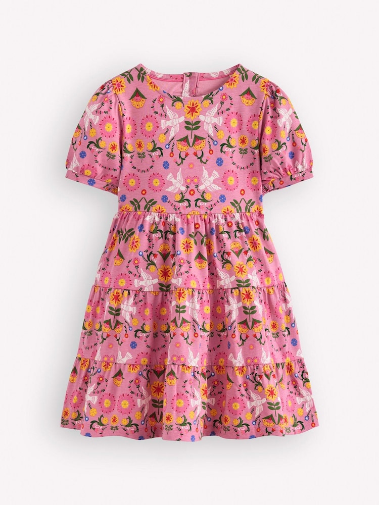 Boden Pink Heart Back Jersey Dress - Image 1 of 3 Boden Pink Heart Back Jersey Dress - Image 1 of 3