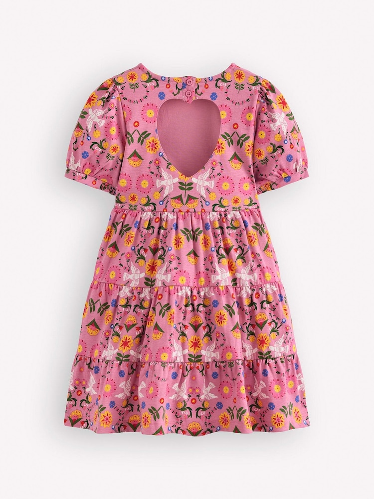Boden Pink Heart Back Jersey Dress - Image 2 of 3 Boden Pink Heart Back Jersey Dress - Image 2 of 3