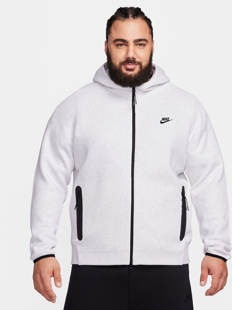 Nike Light Grey Tech Fleece Zip-Up Hoodie - Image 9 of 17
